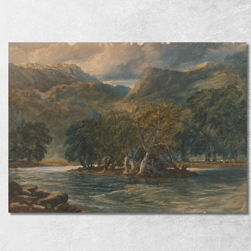 Sul Fiume Conway, Galles Del Nord David Cox quadro stampa su tela
