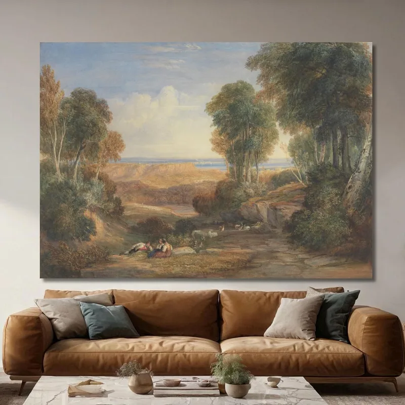 La Confluencia Del Severn Y El Wye Con Chepstow En La Distancia David Cox