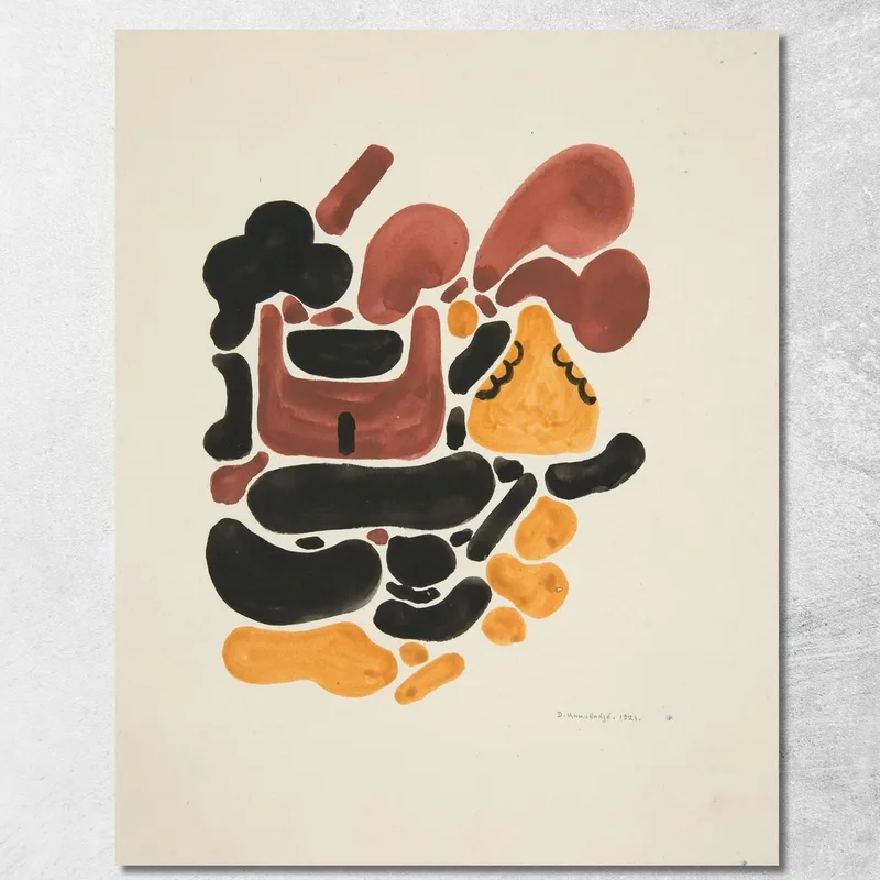 Astrazione Basata Su Forme Di Fiori Ii David Kakabadzé quadro stampa su tela
