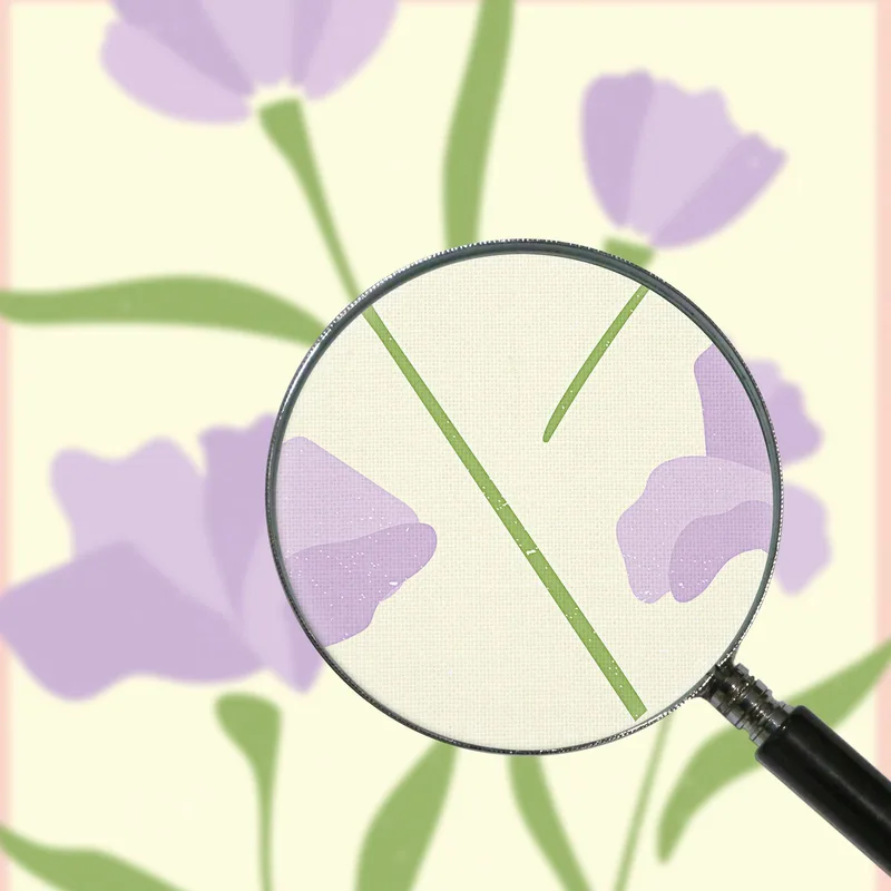Quadro Boho Chic Minimal Mercato Dei Fiori Iris Viola E Foglie Verdi