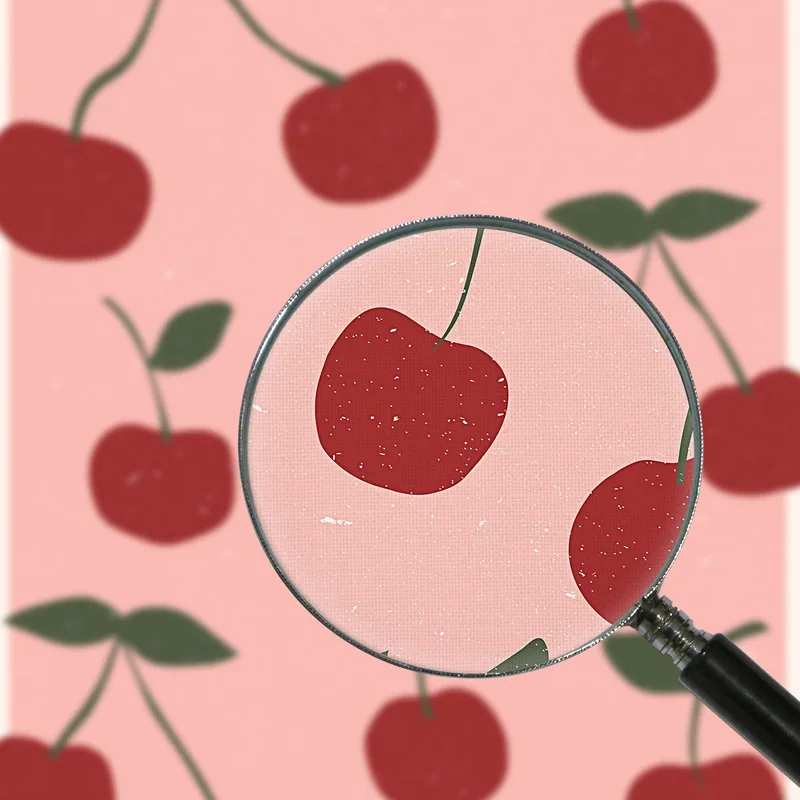 Quadro Boho Chic Minimal Mercato Della Frutta Ortofrutticolo Ciliegie Rosse