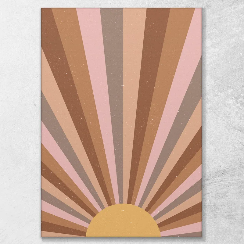 Peinture Boho Chic Minimal Pastel Rayons De Soleil