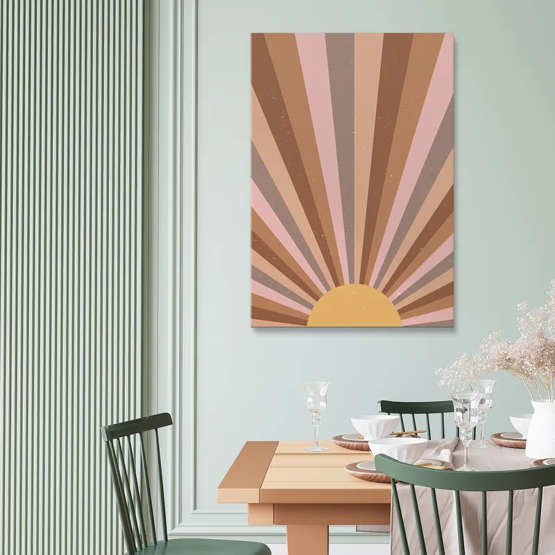 Peinture Boho Chic Minimal Pastel Rayons De Soleil