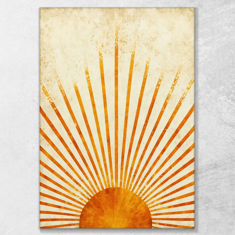 Boho Chic Minimal Vintage Minimalistischer Strahlender Sonnenrahmen