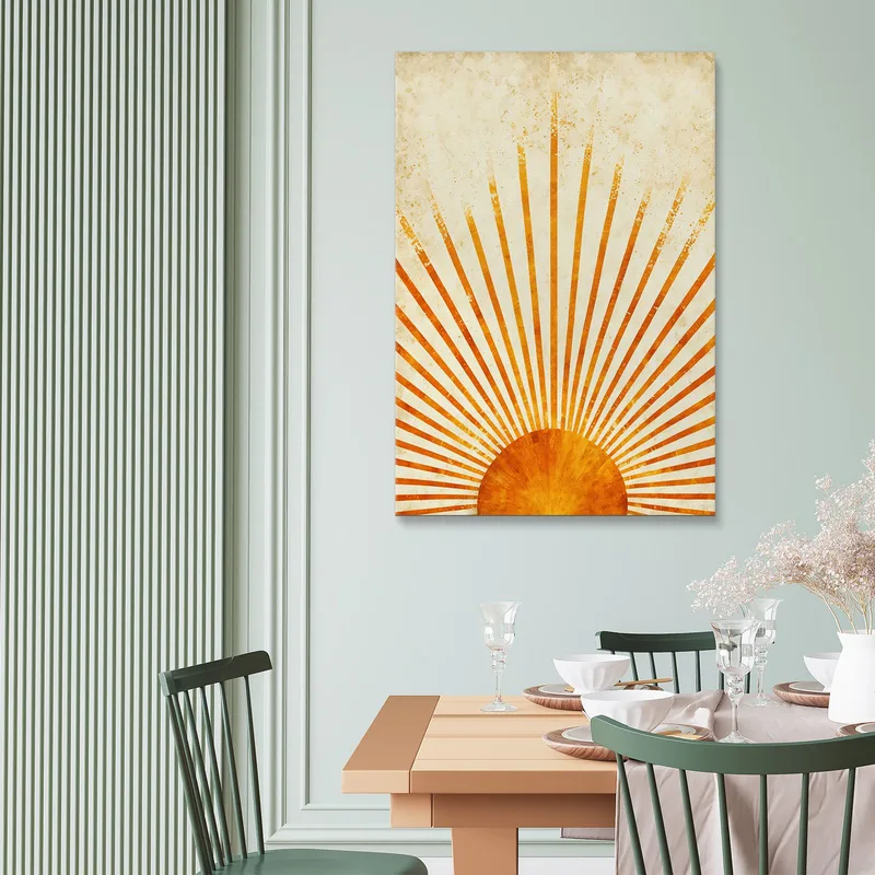 Boho Chic Minimal Vintage Minimalistischer Strahlender Sonnenrahmen
