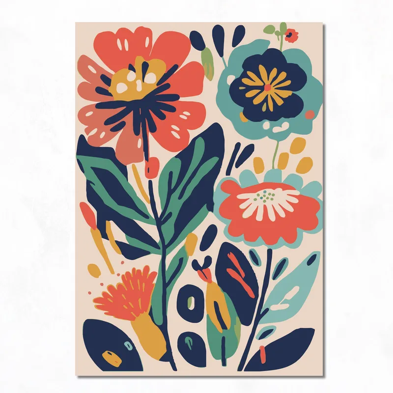 Quadro moderno astratto floreale audace