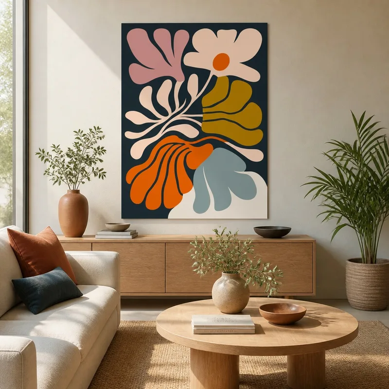 Composizione Floreale Astratta quadro moderno su tela