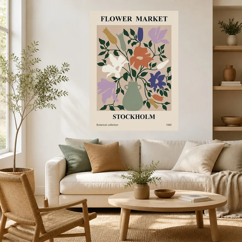 Toile artistique bouquet du marché aux fleurs de stockholm