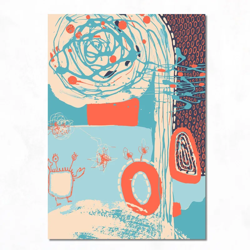 Vortici Corallo Astratti quadro canvas