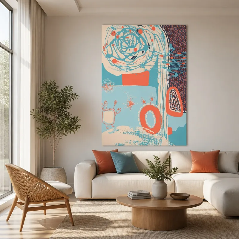 Vortici Corallo Astratti quadro canvas