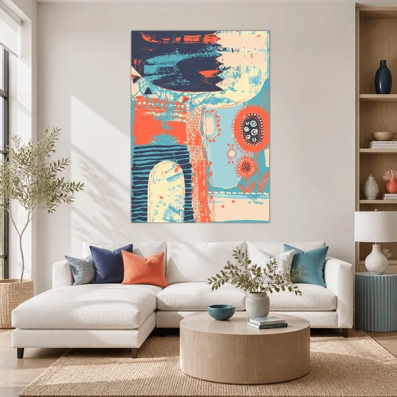 Vivace Composizione Astratta quadro moderno su tela