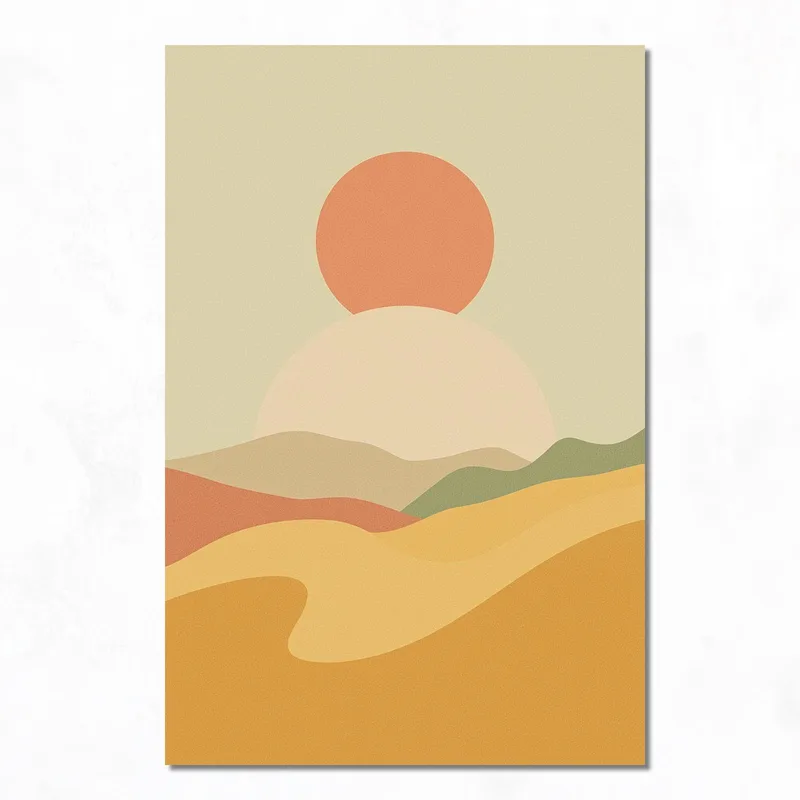 Quadro su tela paesaggio al tramonto minimalista
