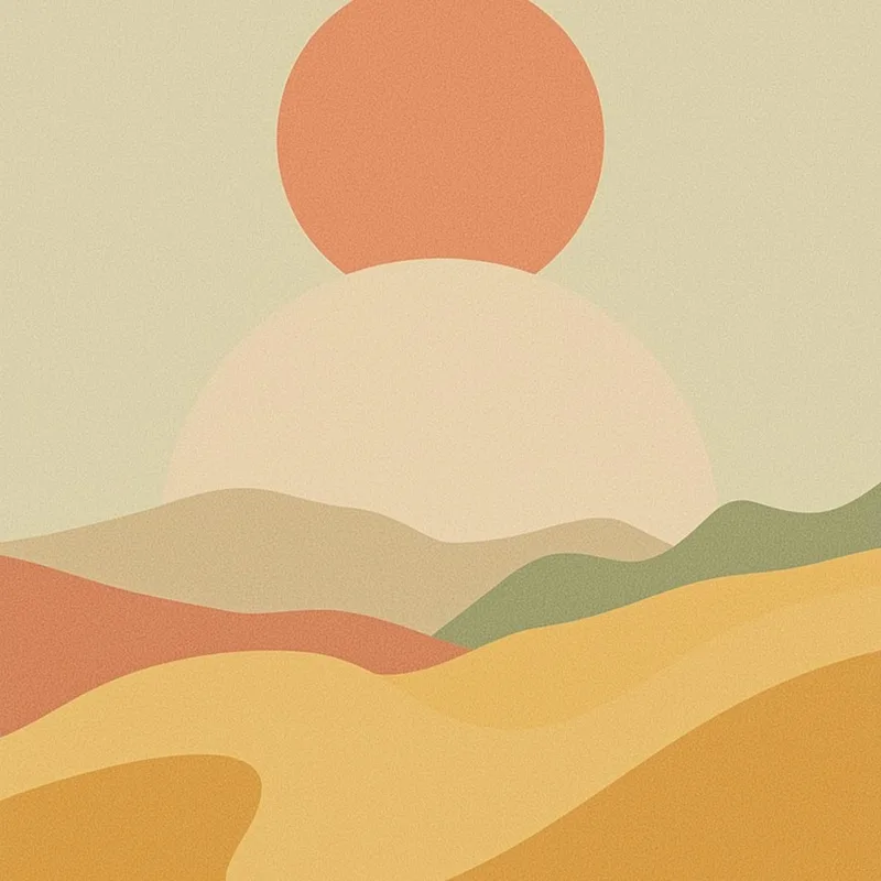 Quadro su tela paesaggio al tramonto minimalista