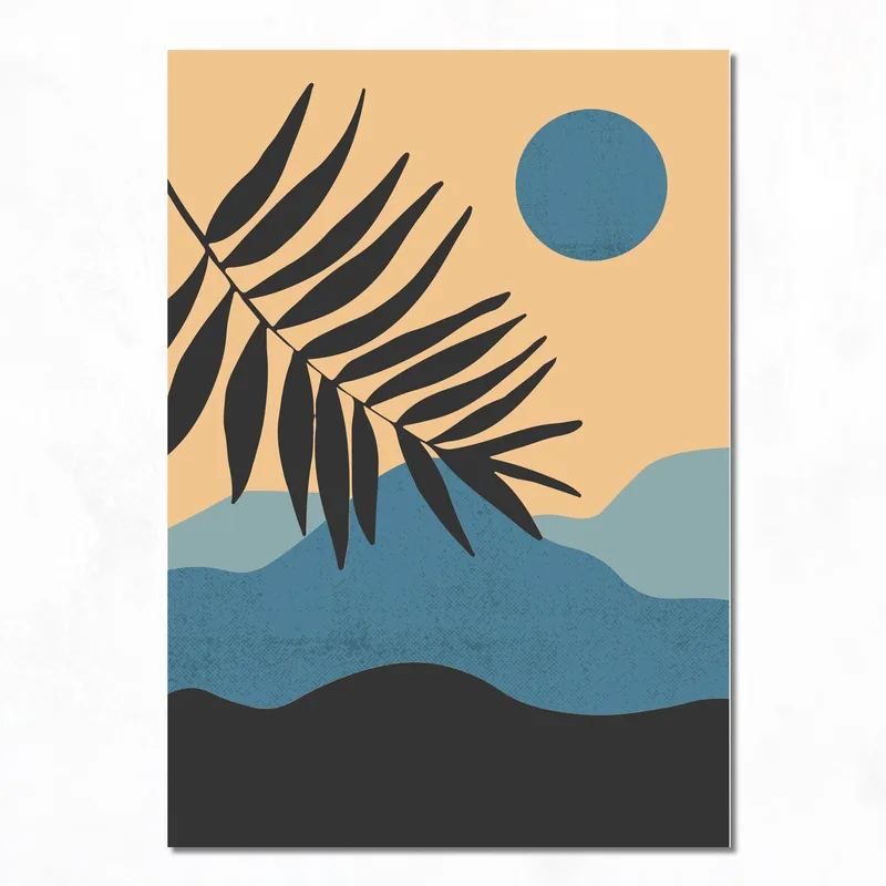 Abstrakte Palmsonne modernes wandbild