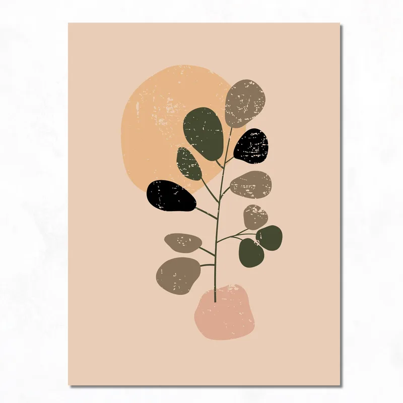 Stampa su canvas botanica astratta minimalista
