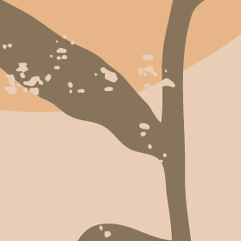 Toile artistique tones botaniques minimalistes marron