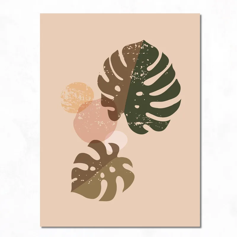 Foglie di Monstera Astratte quadro canvas