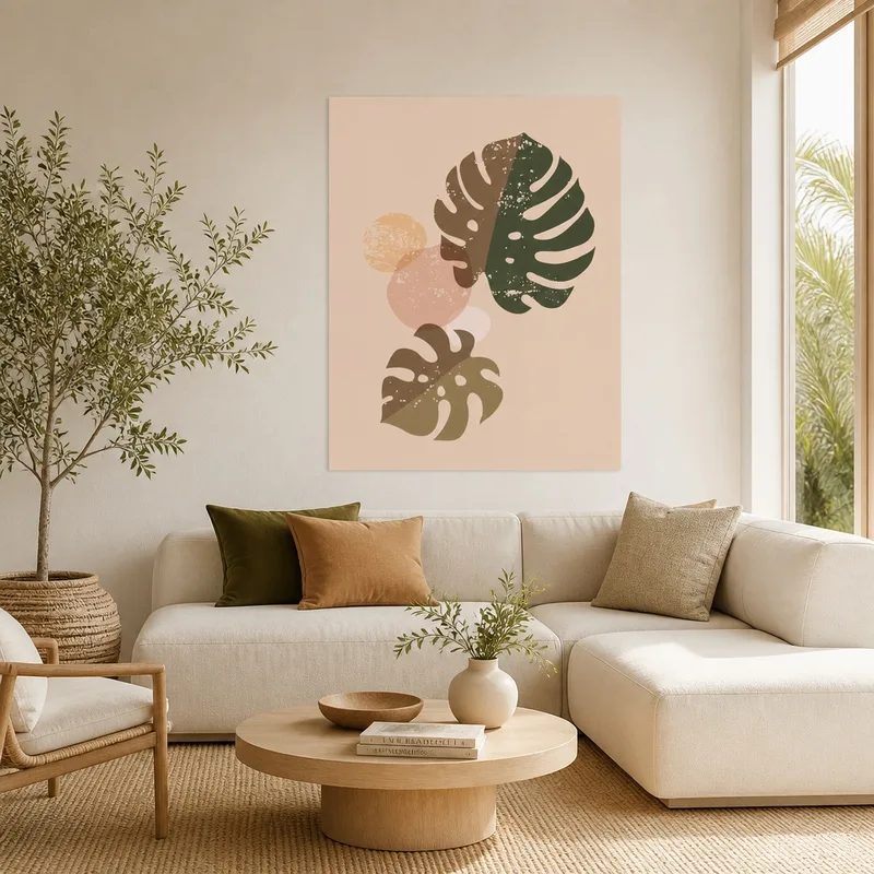 Foglie di Monstera Astratte quadro canvas