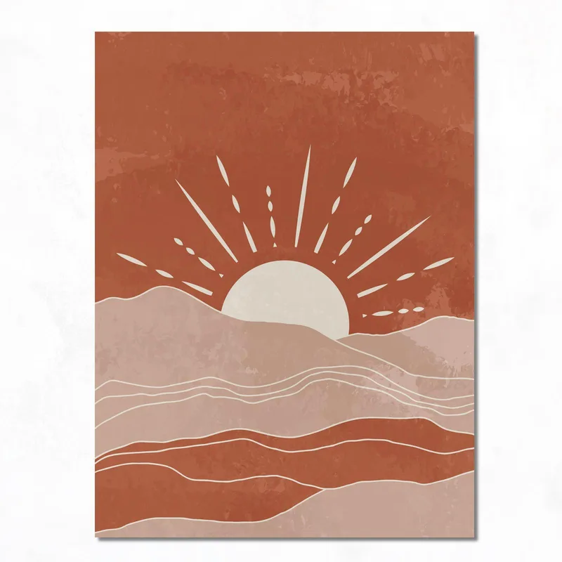 Quadro moderno alba del deserto astratta
