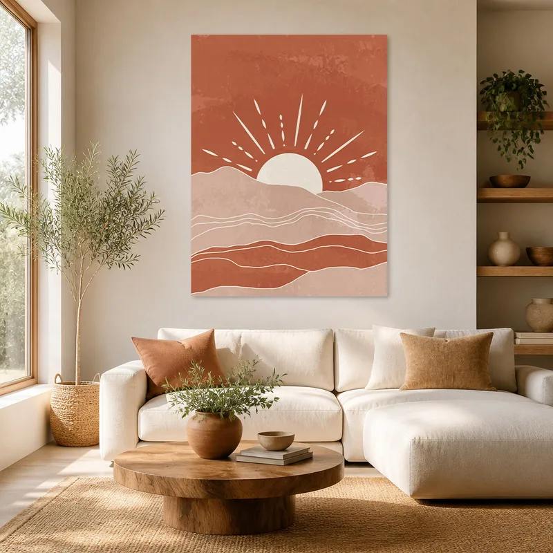 Quadro moderno alba del deserto astratta