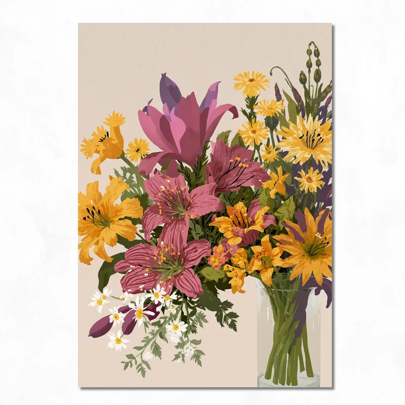 Quadro su tela bouquet floreale vivace