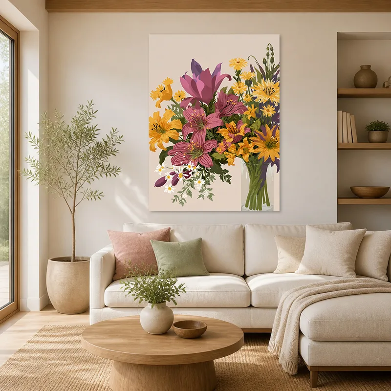 Quadro su tela bouquet floreale vivace