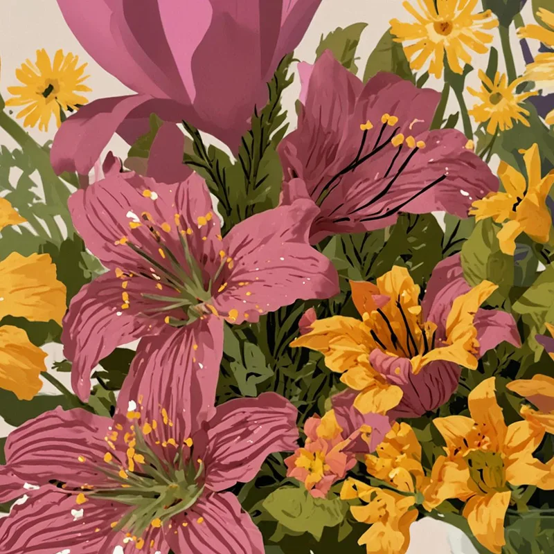 Quadro su tela bouquet floreale vivace
