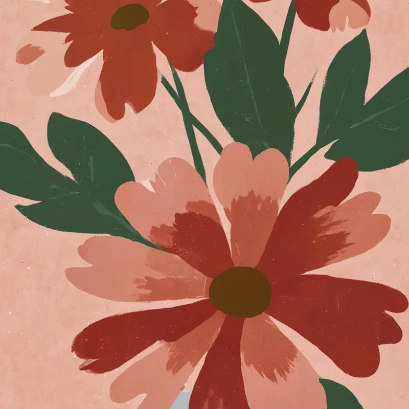Quadro moderno vaso floreale botanico