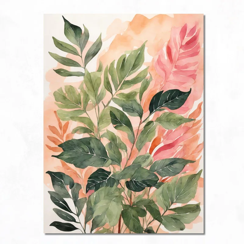 Foliage Tropicale Acquerello stampa su tela