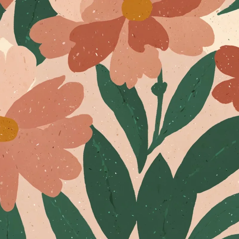 Toile artistique harmonie florale en tons chauds
