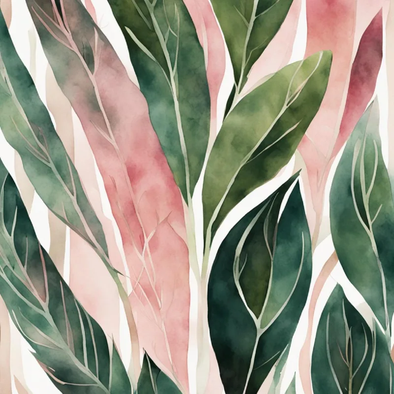 Quadro moderno arte acquerello vegetazione tropicale