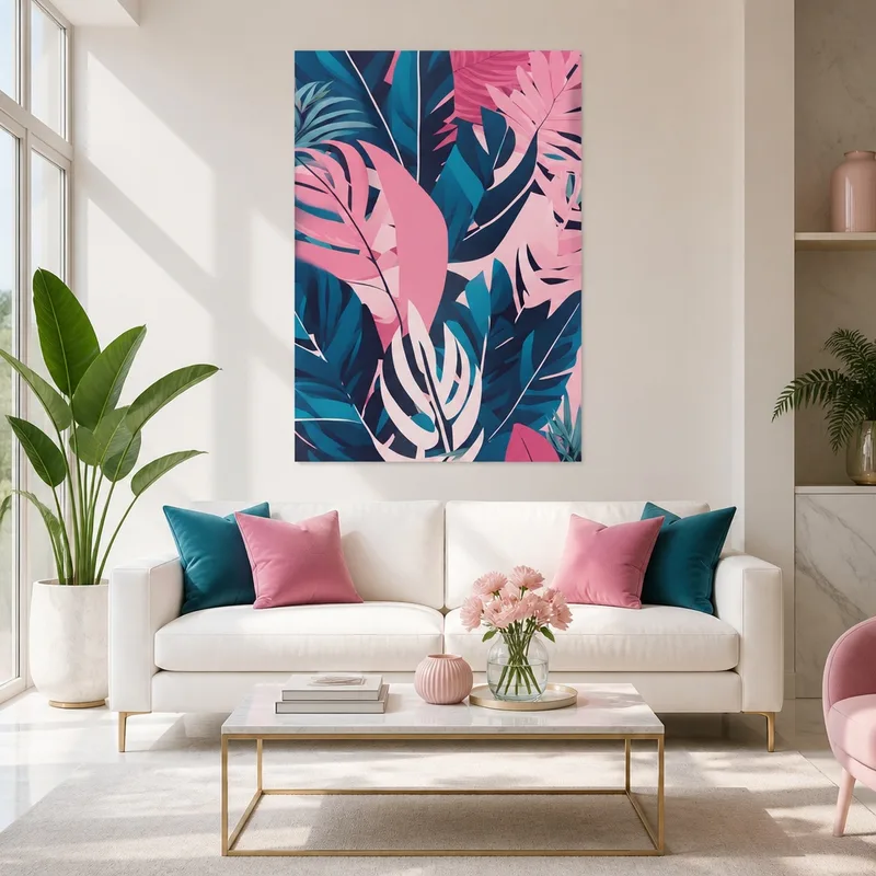 Foglia Tropicale Astratta quadro moderno su tela