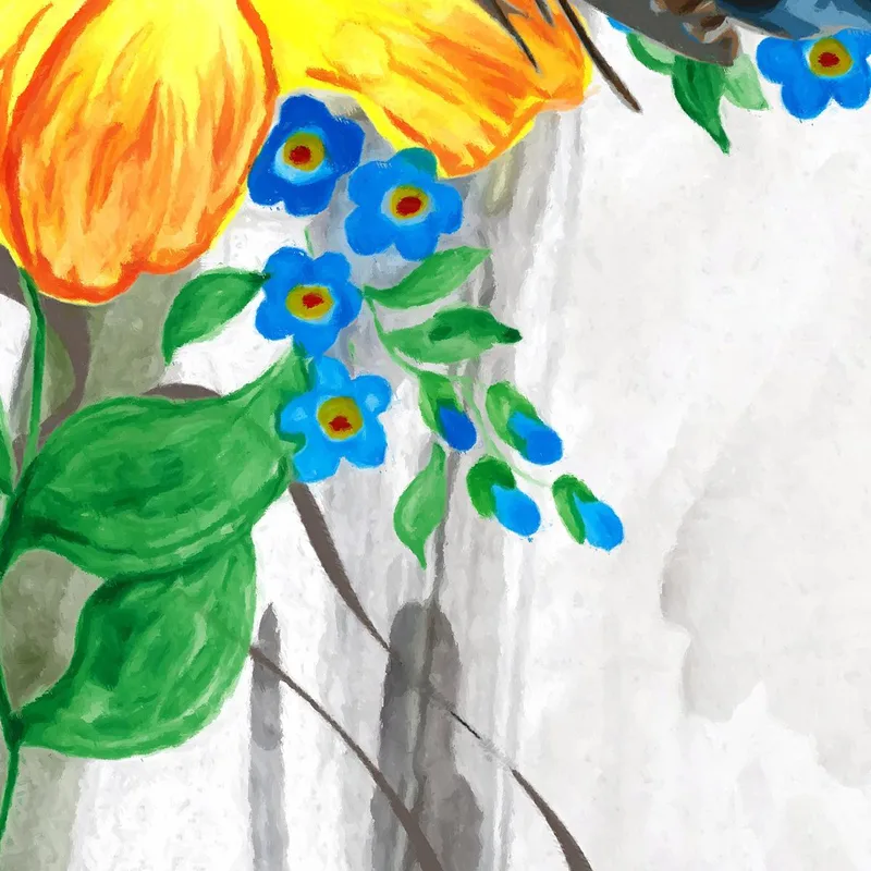 Armonia di Farfalle e Fiori quadro moderno su tela