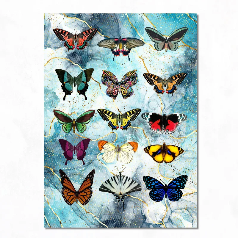 Stampa su canvas collezione vivace di farfalle