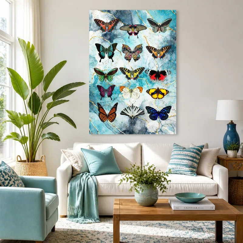 Stampa su canvas collezione vivace di farfalle