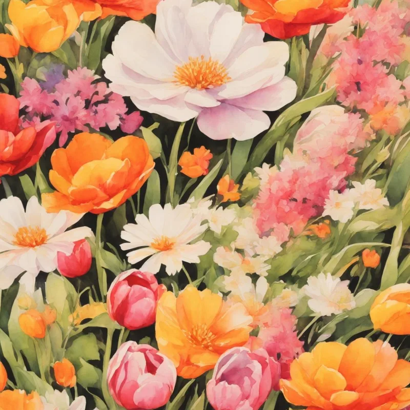 Toile artistique éclosion florale printanière vibrante