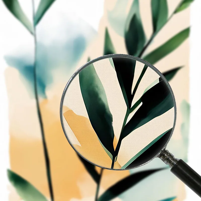 Quadro Botanico Moderno Astrazione Minimalista Di Fronde Di Palma Verdi