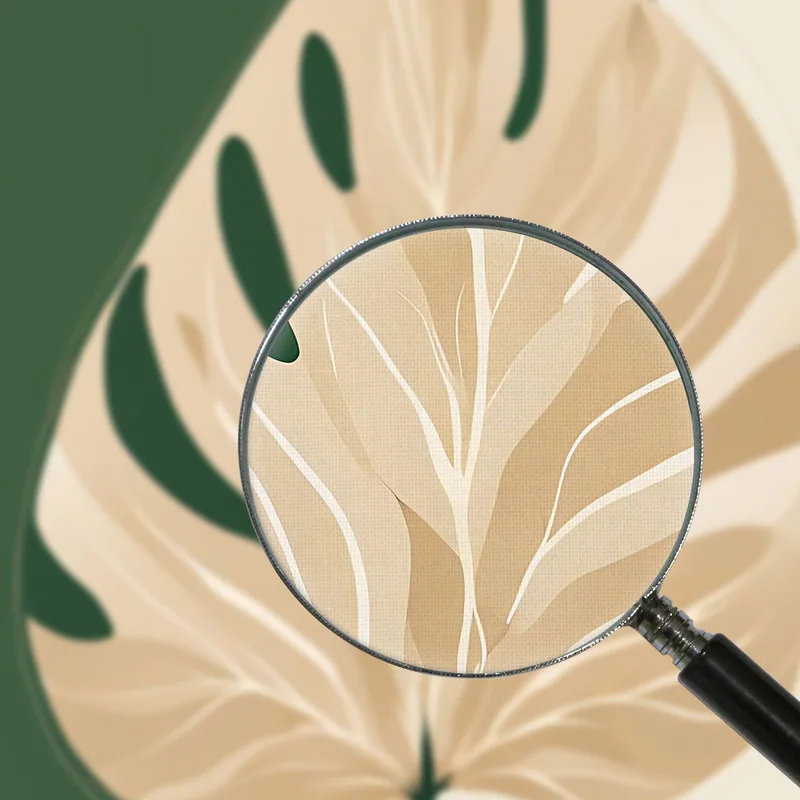 Quadro Botanico Moderno Composizione Minimalista Foglia Solitaria Verde E Beige