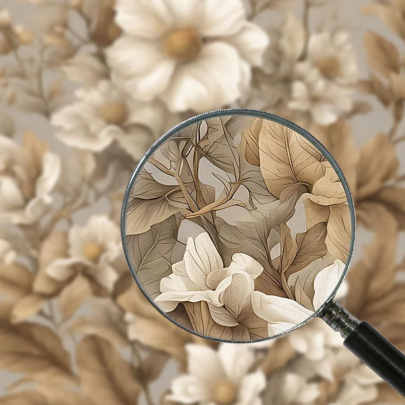 Quadro Botanico Moderno Fiori E Foglie In Sfumature Di Beige