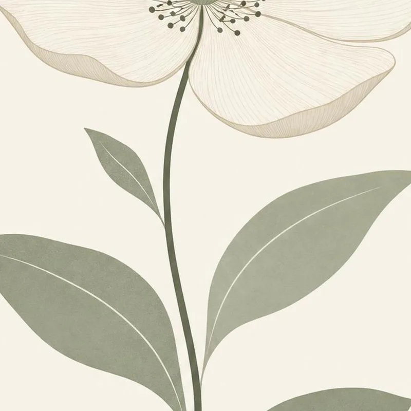 Minimalistische Weiße Blüte drucken auf leinwand