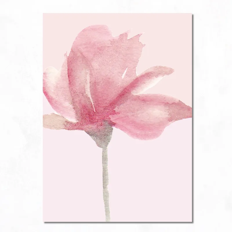 Fiore Rosa ad Acquerello quadro canvas