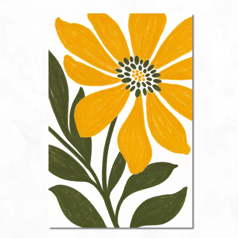Flor de pétalos amarillos cuadro en lienzo