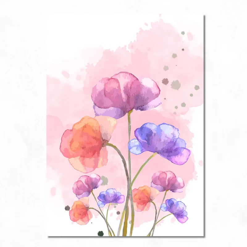 Fleurs Florales Aquarelle tableau moderne
