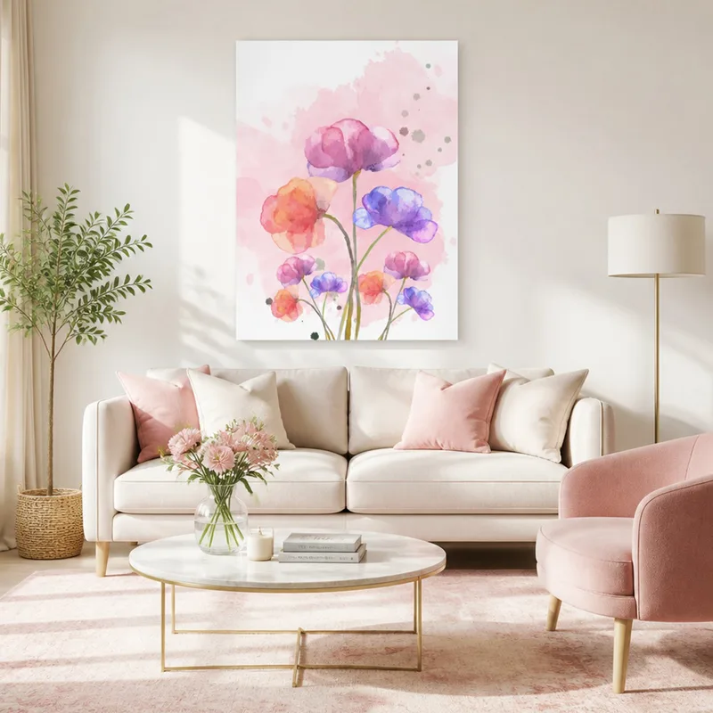 Fleurs Florales Aquarelle tableau moderne