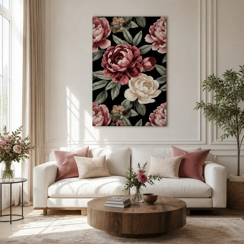 Fleurs de Pivoine Vintage tableau moderne