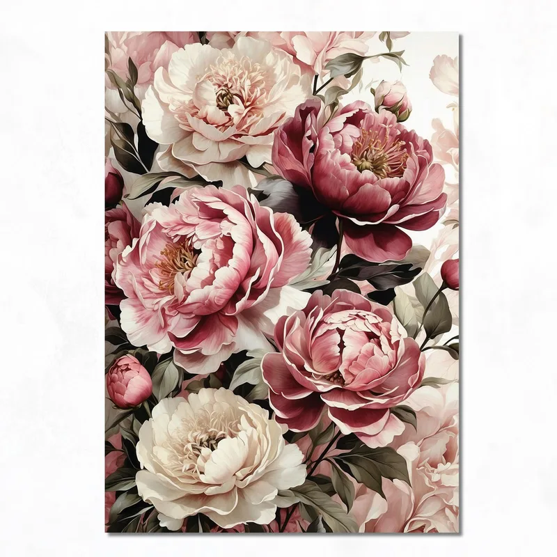 Quadro moderno fioritura lussuosa di peonia