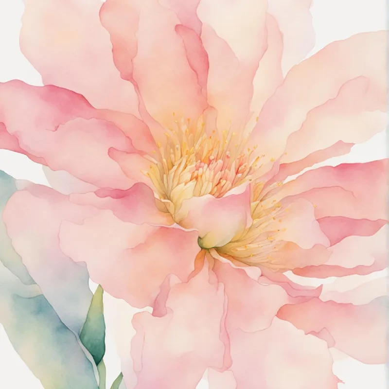 Fioritura di Peonia Rosa stampa su tela