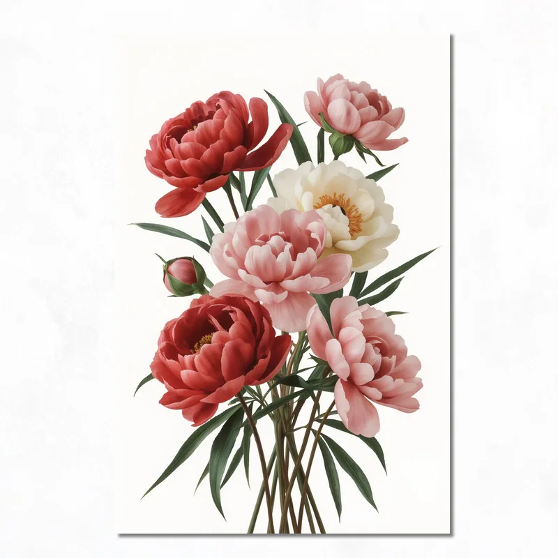 Toile artistique elégance de pivoine en fleur