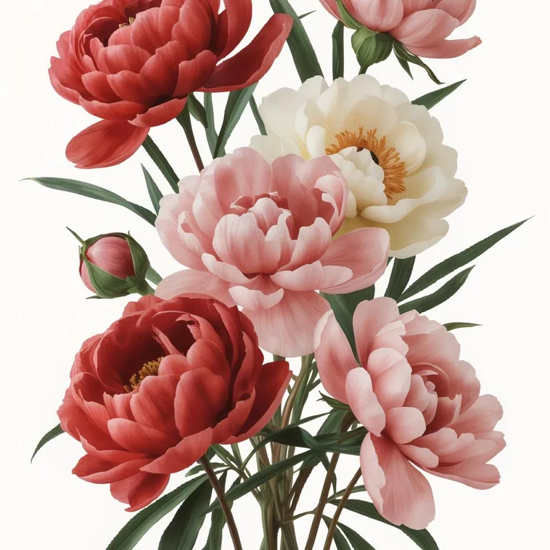 Toile artistique elégance de pivoine en fleur