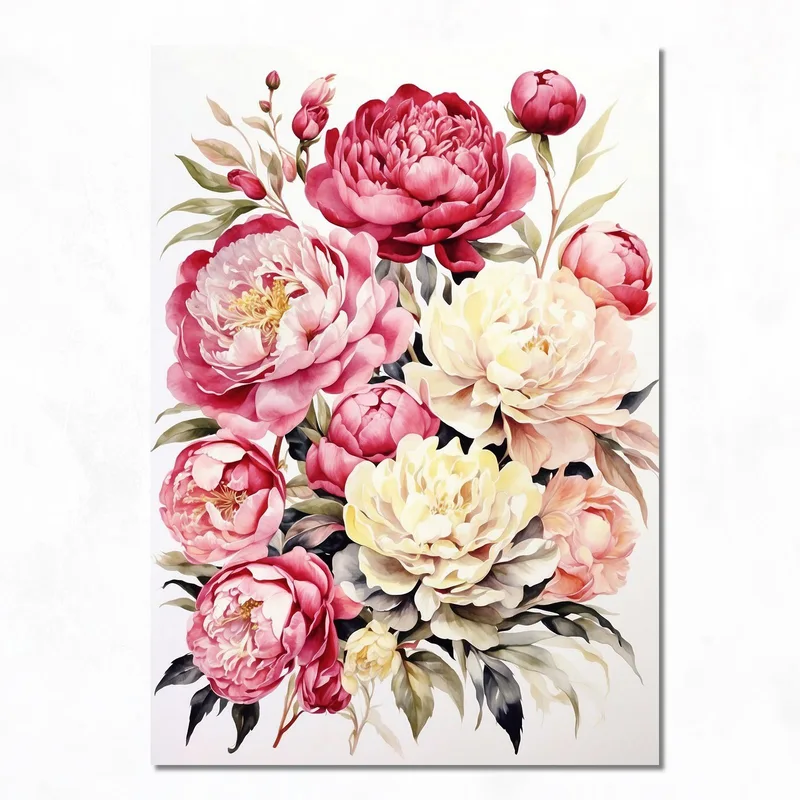 Impresion en lienzo elegancia de flor de peonía